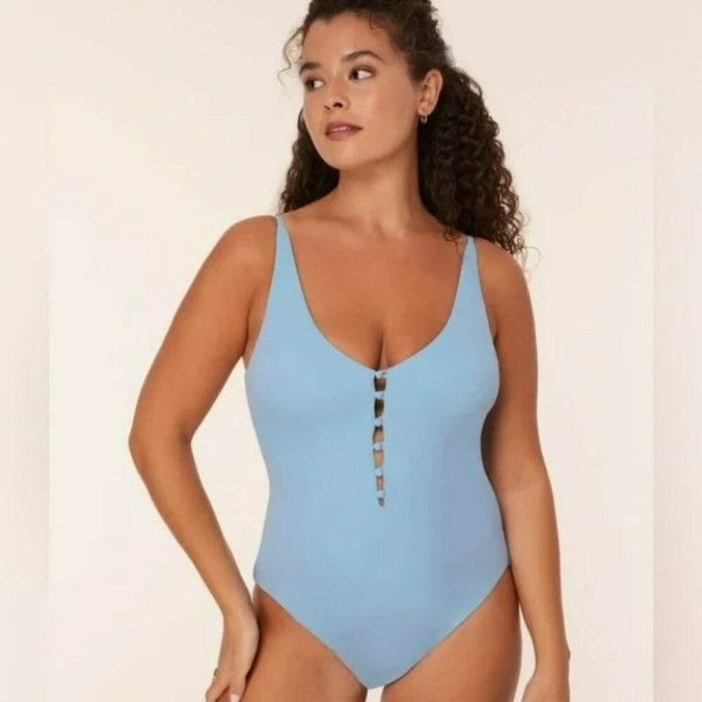 Andie Women's The Milos Medium Long Torso One Piece Swimsuit Smooth Sky Blue